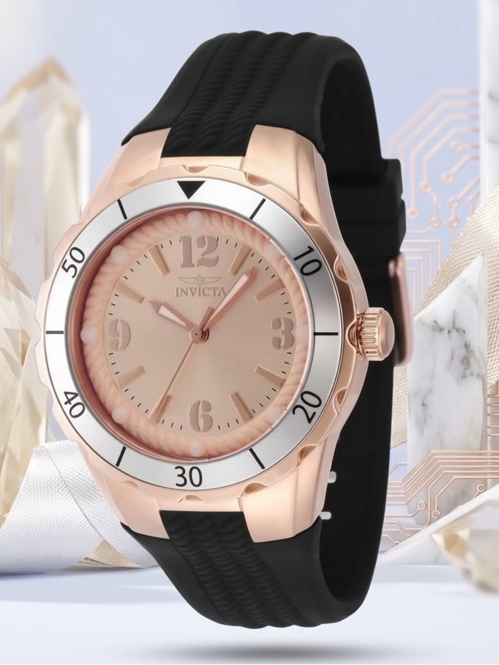 Invicta Angel Divine Messenger Of Time- 38MM Rose Gold Plated Trinite Glow Watch